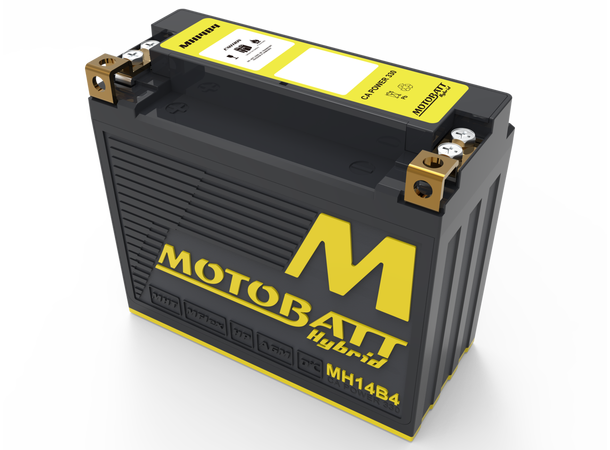 MotoBatt MH14B4 12V Batteri Hybrid 2-Polet, 330CCA, 8HAh, 150x70x130, AGM