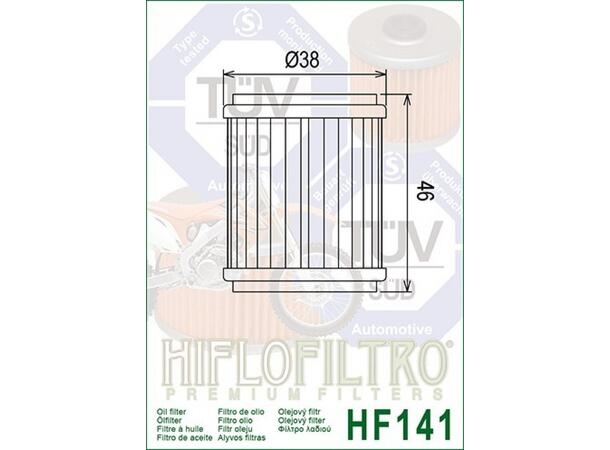 Hiflo HF141 Oljefilter Yamaha/Gas-Gas Fantic/MBK/Betamotor/HM Moto/Rieju