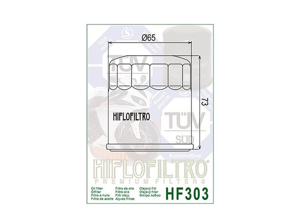 Hiflo HF303C Chrome Oljefilter Honda Kawasaki/Polaris/Yamaha MC/ATV