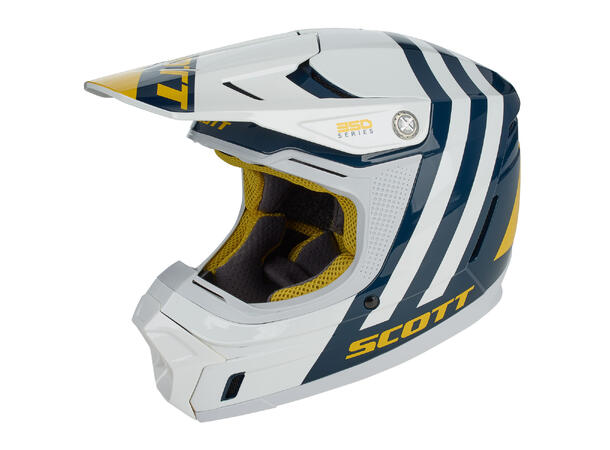 Scott 350 JR Hjelm - Blå/Gul, M SCO Helmet 350 EVO Kid Plus Dash ECE