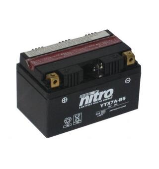 Nitro YTX7A-BS - 12V ATV/MC/Snøscooter Batteri 12V, 6Ah, 150x87x94, Forseglet, AGM GEL
