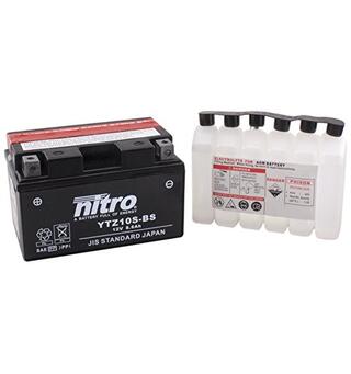 Nitro YTZ10S-BS - 12V ATV/MC/Snøscooter Batteri 12V, 8.6Ah, 150x87x93, Syrepakke, AGM