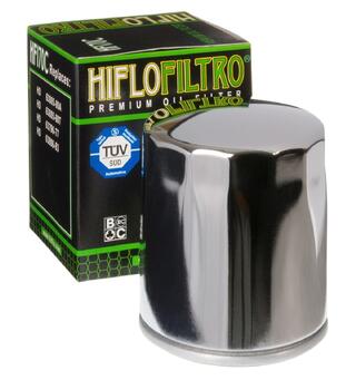 Hiflo HF170CS Oljefilter Chrome Harley Davidson XL883/1000/1200, FLHS/T, FXR/FXS