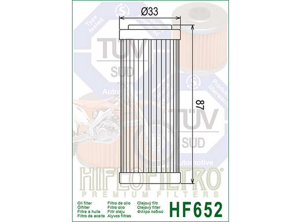 Hiflo HF652 Oljefilter Husaberg/Husqvarna/KTM