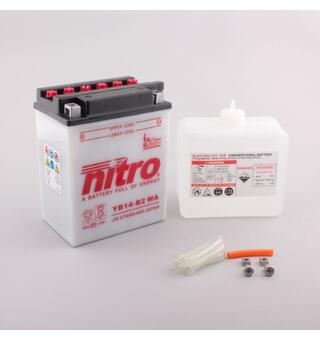 Nitro YB14-B2 - 12V ATV/MC/Snøscooter Batteri 12Volt, 14Ah, 136x91x168, Syreflaske