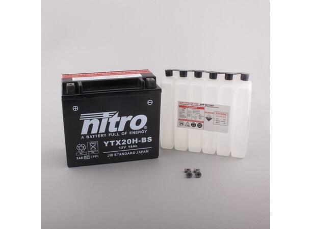 Nitro YTX20H-BS - 12V ATV/MC/Snøscooter Batteri