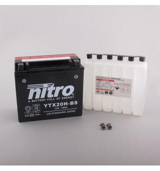 Nitro YTX20H-BS - 12V ATV/MC/Snøscooter Batteri 12V, 18Ah, 175x87x155, Syrepakke, AGM