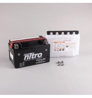 Nitro YTX7A-BS - 12V ATV/MC/Snøscooter Batteri 12V, 6Ah, 150x87x93, Syreflaske, AGM