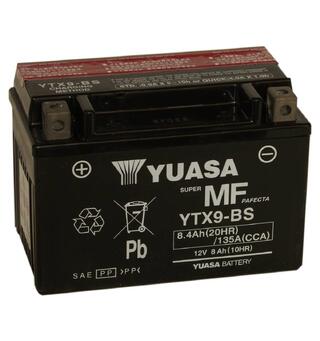 Yuasa - 12V YTX9-BS ATV/MC/Snøscooter Batteri L: 150 B: 87 H: 105, 8Ah, CCA120