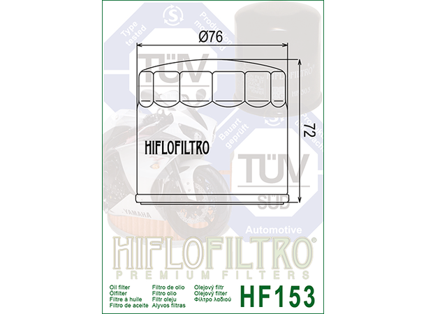 Hiflo HF153 Oljefilter Ducati/Bimota Cagiva/Gilera Scooter