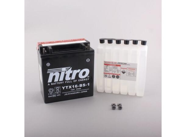 Nitro YTX16-BS-1 - 12V ATV/MC/Snøscooter Batteri