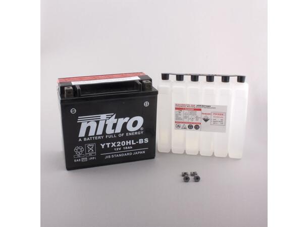 Nitro YTX20HL-BS - 12V ATV/MC/Snøscooter Batteri