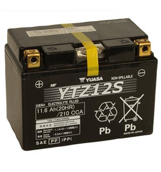 Yuasa YTZ12S Gel - 12V ATV/MC/Snøscooter Batteri 12 Volt, 11 Ah