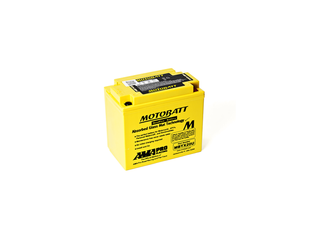 MotoBatt MBTX20U 12V Batteri 4-Polet, 320CCA, 22Ah, 175x87x155, AGM