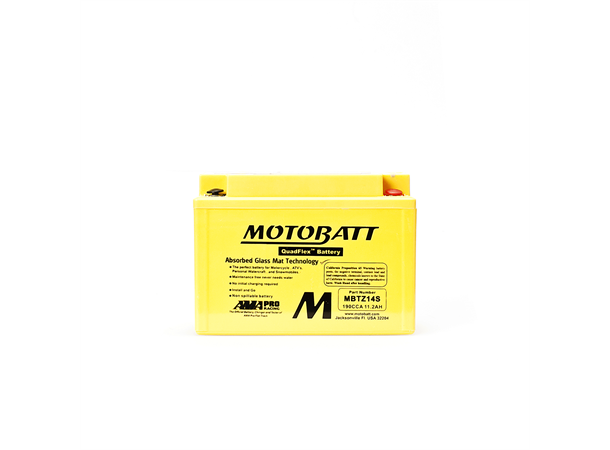MotoBatt MBTZ14S 12V Batteri 4-Polet, 190CCA, 11.2Ah, 151x87x110, AGM
