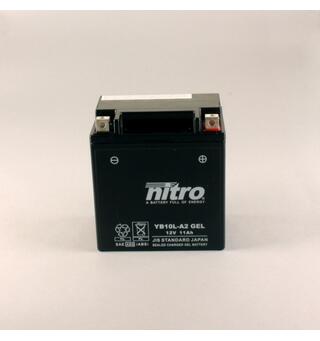 Nitro YB10L-A2 - 12V ATV/MC/Snøscooter Batteri 12V, 11Ah, 135x90x145, AGM GEL