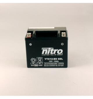 Nitro YTX12-BS - 12V ATV/MC/Snøscooter Batteri 12V, 10Ah, 150x87x130, Forsegl. AGM GEL