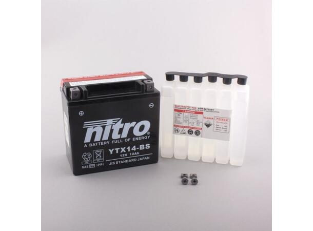 Nitro YTX14-BS - 12V ATV/MC/Snøscooter Batteri