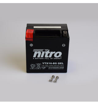 Nitro YTX16-BS - 12V ATV/MC/Snøscooter Batteri 12V, 14Ah, 150x87x161, Forsegl. AGM GEL