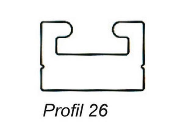 Sleide Profil 26, 188cm Sort - Polaris Profil 26, Sort