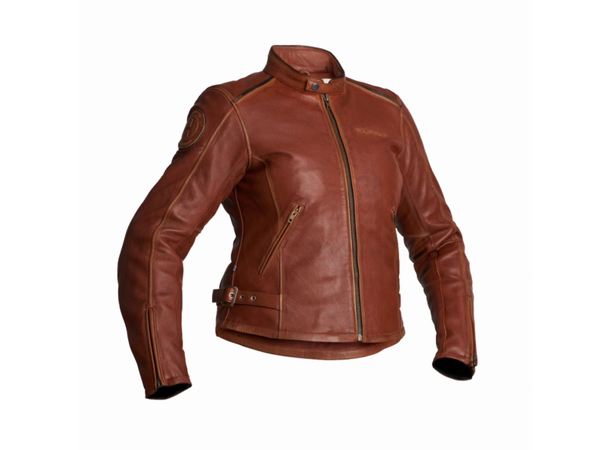 Halvarssons Nyvall MC-jakke til Dame 42 Cognac-farget Geiteskinn