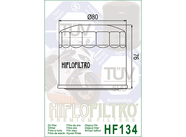 Hiflo HF134 Oljefilter Suzuki GV700 VS700, GSX-R750, VS750, GV1200