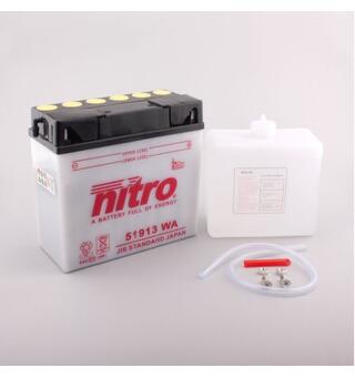 Nitro N-51913S - 12V ATV/MC/Snøscooter Batteri 12V, 19Ah, 186x82x171, Syreflaske