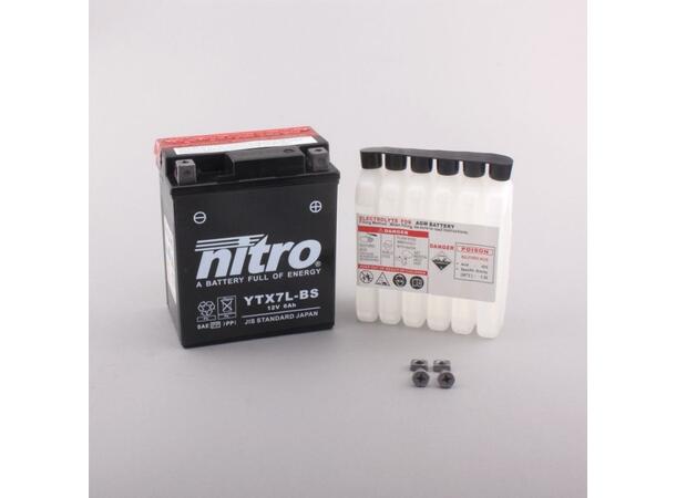 Nitro YTX7L-BS - 12V ATV/MC/Snøscooter Batteri