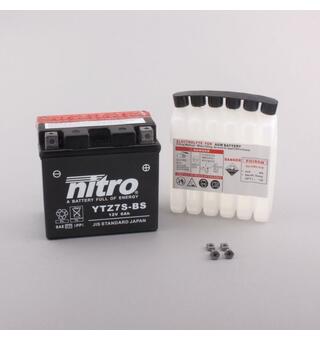 Nitro YTZ7S-BS - 12V ATV/MC/Snøscooter Batteri 12V, 6Ah, 113x70x105, Syrepakke, AGM