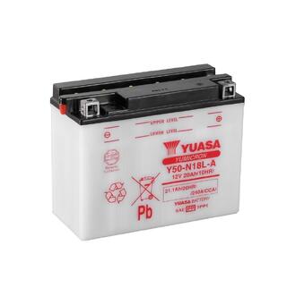 Yuasa Y50-N18L-A - 12V ATV/MC/Snøscooter Batteri 12 Volt, 20 Ah, Inkl. Syrepakke