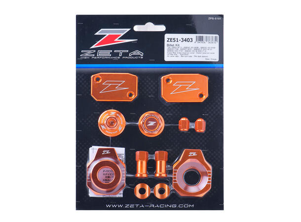ZETA Aluminiumssett, Oransje - KTM 125/150/250/300/350/400/450/500/530cc