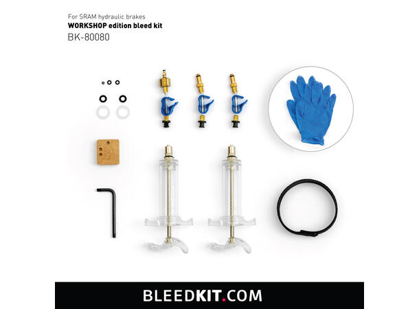 Bleedkit SRAM Workshop Luftesett Sprøyter, torx nøkkel, hansker