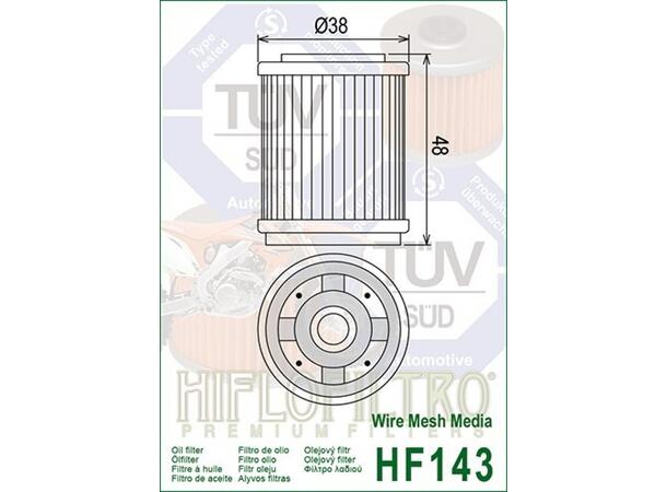 Hiflo HF143 Oljefilter Yamaha ATV/MC