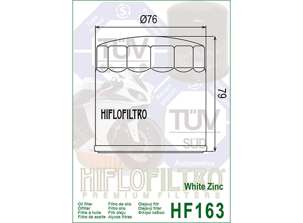 Hiflo HF163 Oljefilter BMW K75/R850/K100 R1100/R1150/K1200
