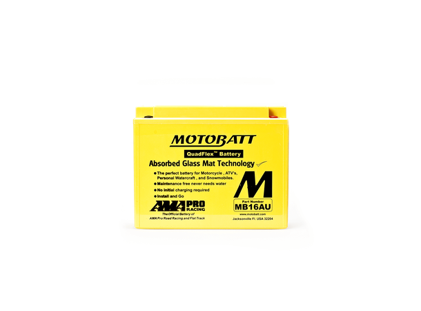 MotoBatt MB16AU 12V Batteri 2-Polet, 230CCA, 20.5Ah, 207x72x164, AGM