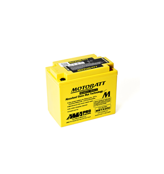 MotoBatt MBTX20U 12V Batteri - SORT! 4-Polet, 320CCA, 22Ah, 175x87x155, AGM