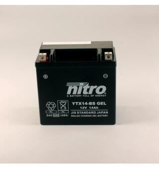 Nitro YTX14-BS - 12V ATV/MC/Snøscooter Batteri 12V, 12Ah, 150x87x145, Forsegl. AGM GEL