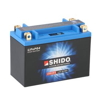 Shido LTX20L-BS Lithium - 12V ATV/MC/Snøscooter Batteri 12V, 7Ah, 84Wh, 175x87x155