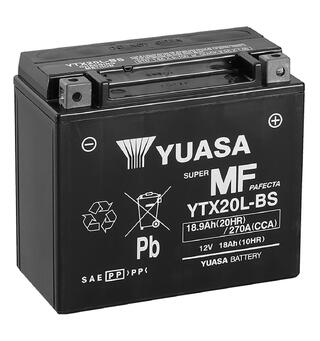 Yuasa - 12V YTX20L-BS - 12V ATV/MC/Snøscooter/Vannscooter Batteri L: 175 B: 87 H: 155, 18Ah, CCA 270