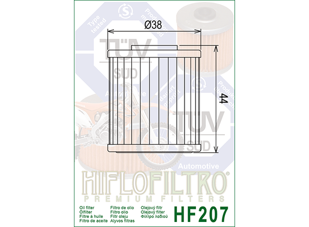Hiflow HF207 Oljefilter Kawasaki/Suzuki Betamotor