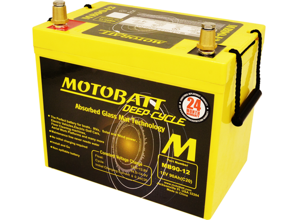 MotoBatt MB90-12, 12V Batteri 2-Polet, 90Ah, 260x169x211, AGM