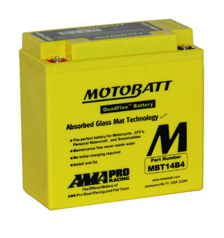 MotoBatt MBT14B4 12V Batteri 2-Polet, 175CCA, 13Ah, 150x70x145, AGM