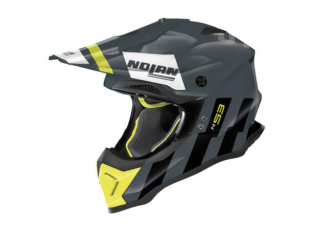 Nolan N53 Sparkler  Grå/Gul L/60 MX-hjelm, komfort, agressiv design