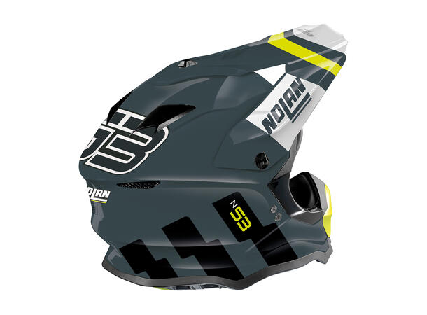 Nolan N53 Sparkler  Grå/Gul L/60 MX-hjelm, komfort, agressiv design