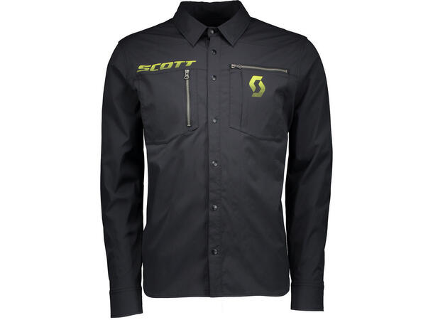 Scott Shirt Factory Team - Sort/Gul, M Langermet skjorte med trykknapper