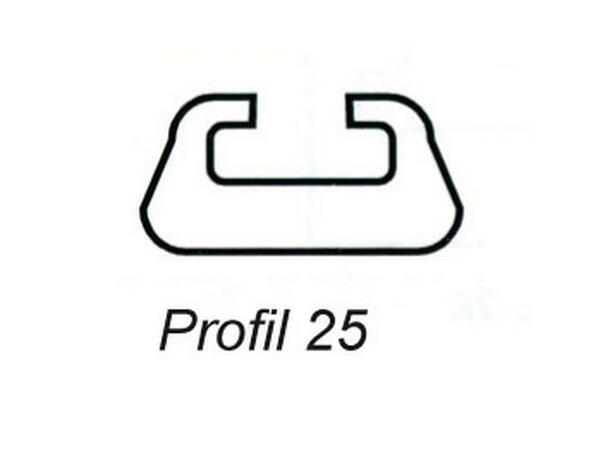Sleide Profil 25, 178cm Sort - BRP Profil 25, Sort
