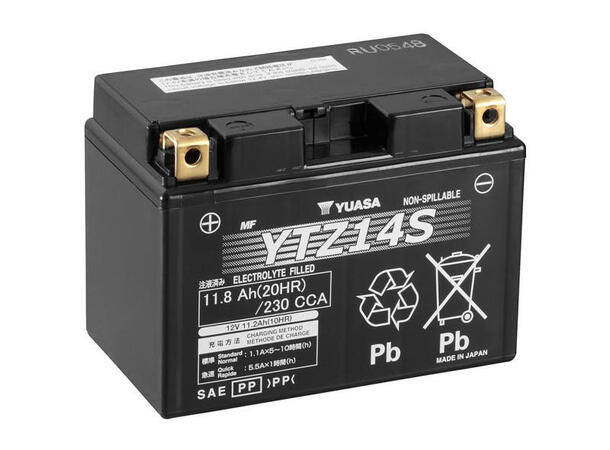 Yuasa YTZ14S Gel - 12V ATV/MC/Snøscooter Batteri