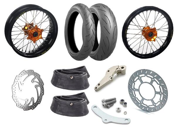 Haan Motard Hjulsett KTM EXC 16-> Komplett med Bremseskiver og  Drev