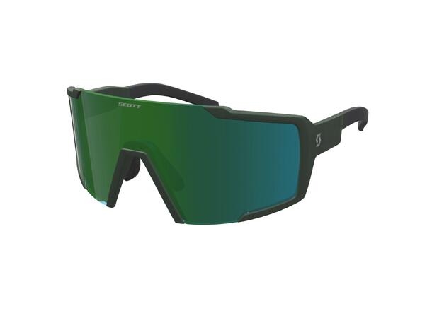 Scott Shield Solbrille - Kakigrønn Grønn Chrome Linse