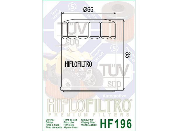 Hiflo HF196 Oljefilter Polaris